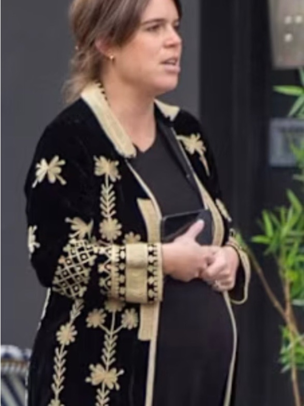 Antra Embroidered Velvet Black & Cream Long MIDI Jacket Coat - Picture 14 of 16